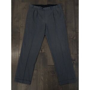 Ralph Lauren Pleated Front Dress Pants Mens Size 36X32 Grey Wool Blend Cuffed